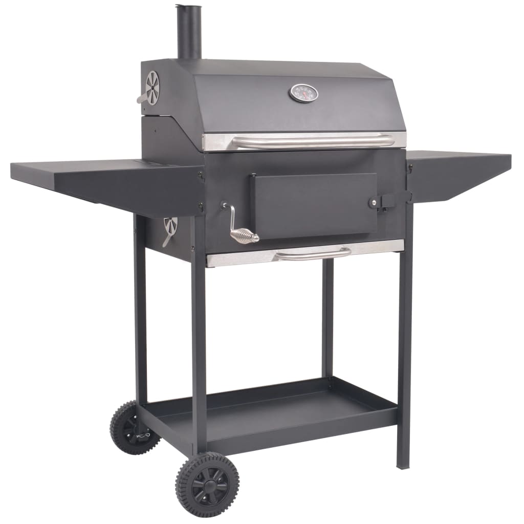 BBQ Charcoal Smoker with Bottom Shelf Black- Outdoor Grills - HomeShopIreland - Home Shop Ireland - Outdoor Grills - BBQ Charcoal Smoker with Bottom Shelf Black