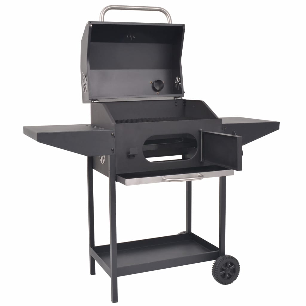 BBQ Charcoal Smoker with Bottom Shelf Black- Outdoor Grills - HomeShopIreland - Home Shop Ireland - Outdoor Grills - BBQ Charcoal Smoker with Bottom Shelf Black