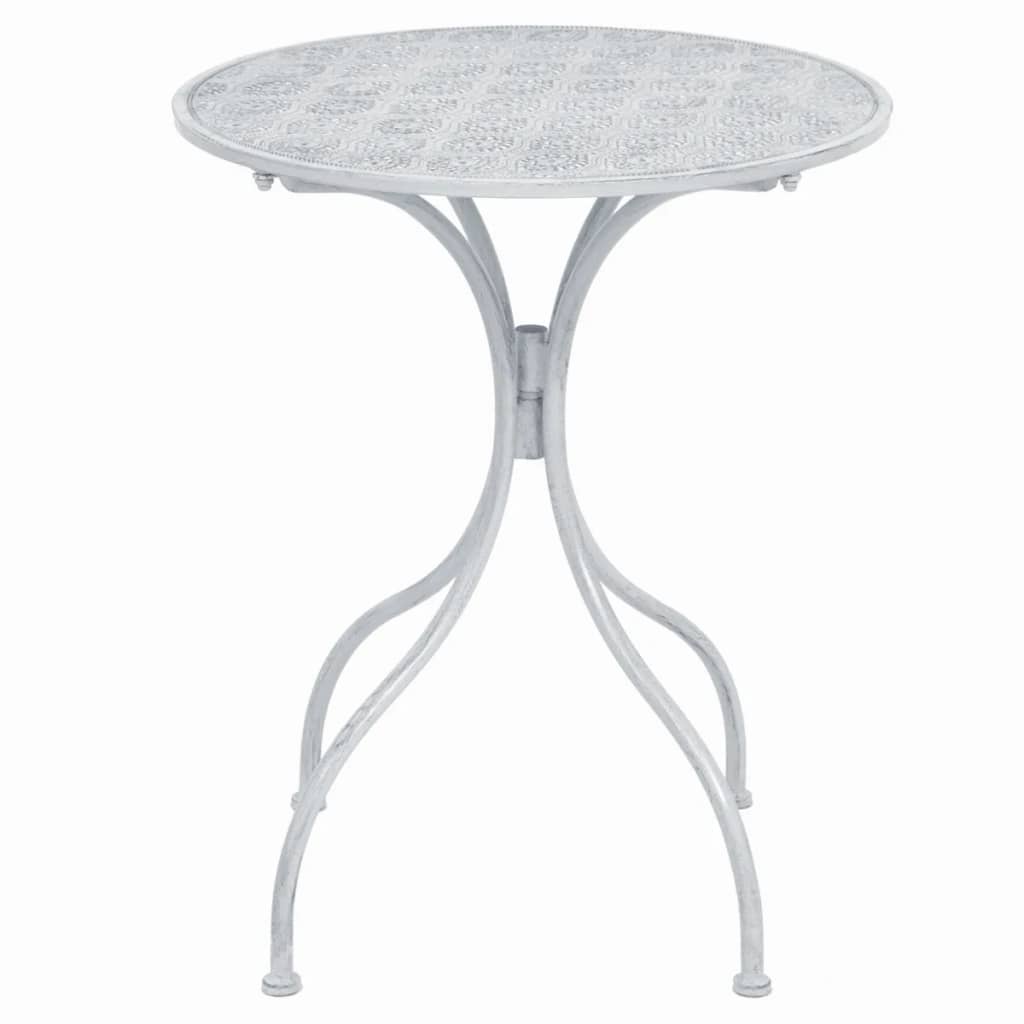 3 Piece Bistro Set Steel Greyish White- Outdoor Furniture Sets - HomeShopIreland - Home Shop Ireland - Outdoor Furniture Sets - 3 Piece Bistro Set Steel Greyish White