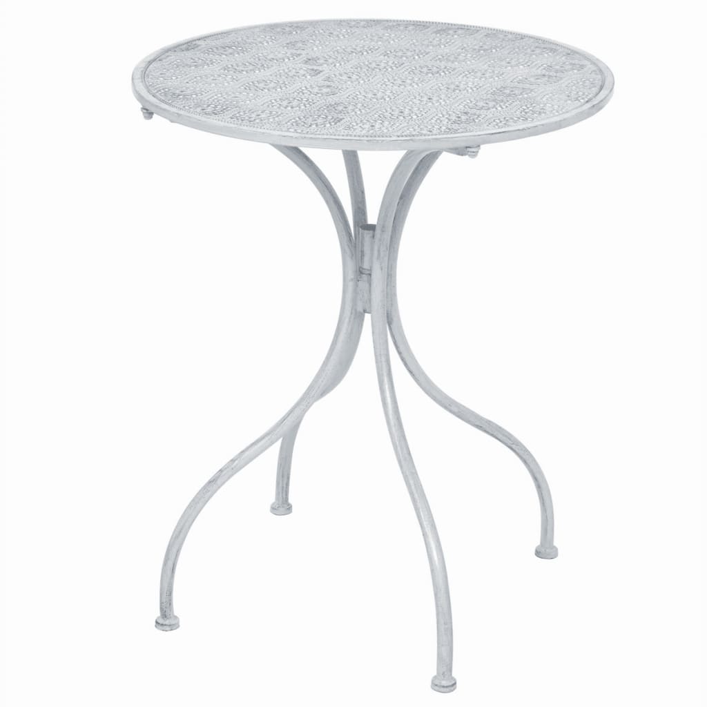 3 Piece Bistro Set Steel Greyish White- Outdoor Furniture Sets - HomeShopIreland - Home Shop Ireland - Outdoor Furniture Sets - 3 Piece Bistro Set Steel Greyish White