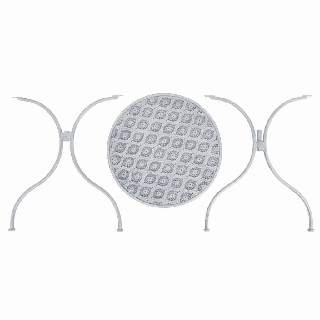 3 Piece Bistro Set Steel Greyish White- Outdoor Furniture Sets - HomeShopIreland - Home Shop Ireland - Outdoor Furniture Sets - 3 Piece Bistro Set Steel Greyish White