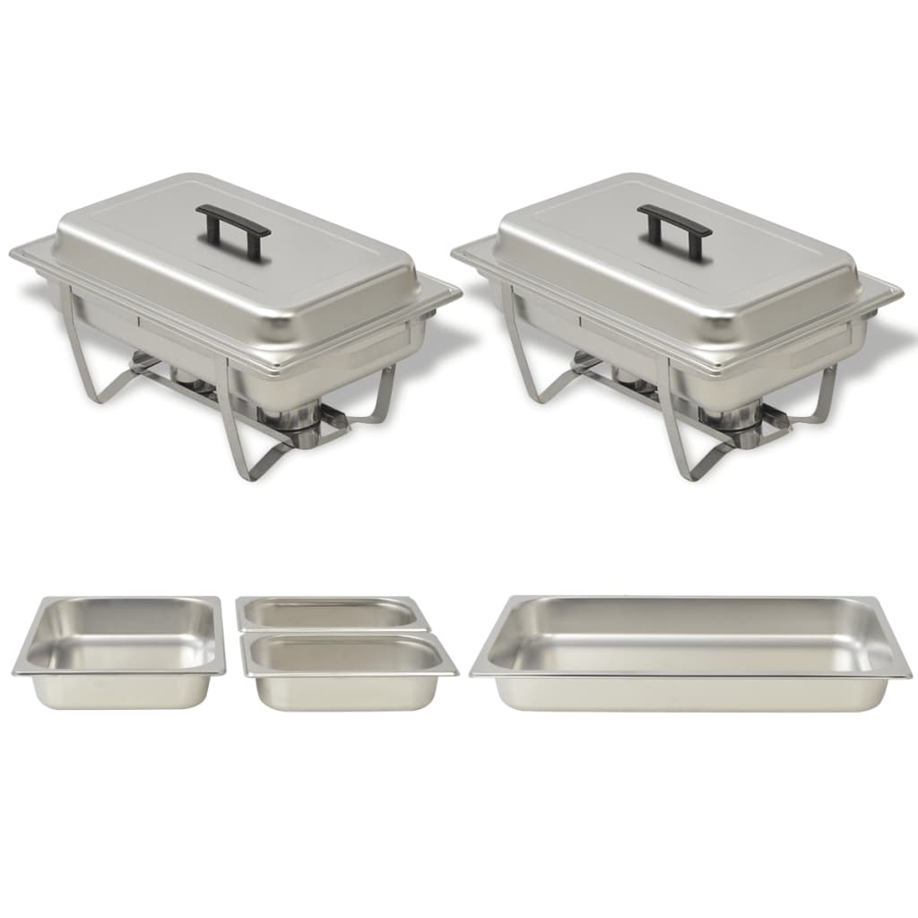 2 Piece Chafing Dish Set Stainless Steel- Chafing Dishes - HomeShopIreland - Home Shop Ireland - Chafing Dishes - 2 Piece Chafing Dish Set Stainless Steel