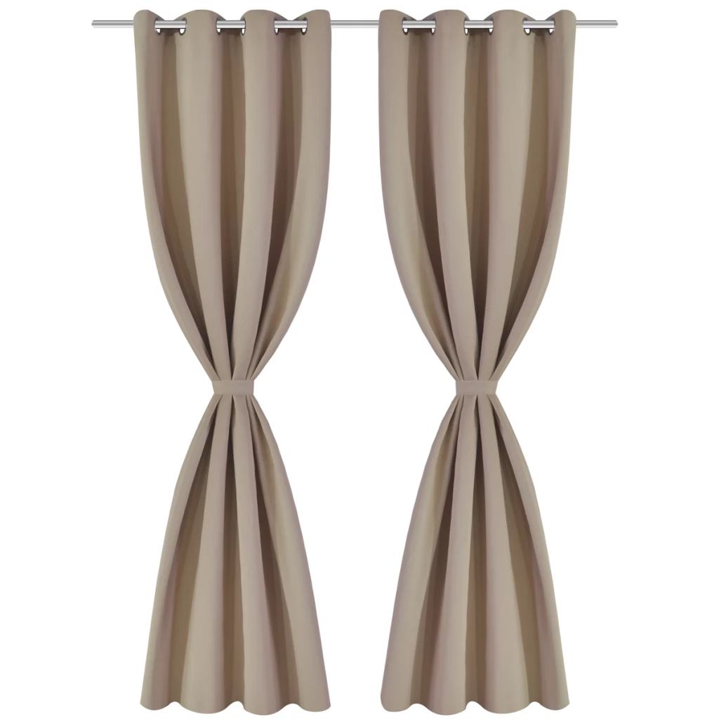 Blackout Curtains 2 pcs with Metal Eyelets 135x175 cm Cream- Curtains & Drapes - HomeShopIreland - Home Shop Ireland - Curtains & Drapes - Blackout Curtains 2 pcs with Metal Eyelets 135x175 cm Cream
