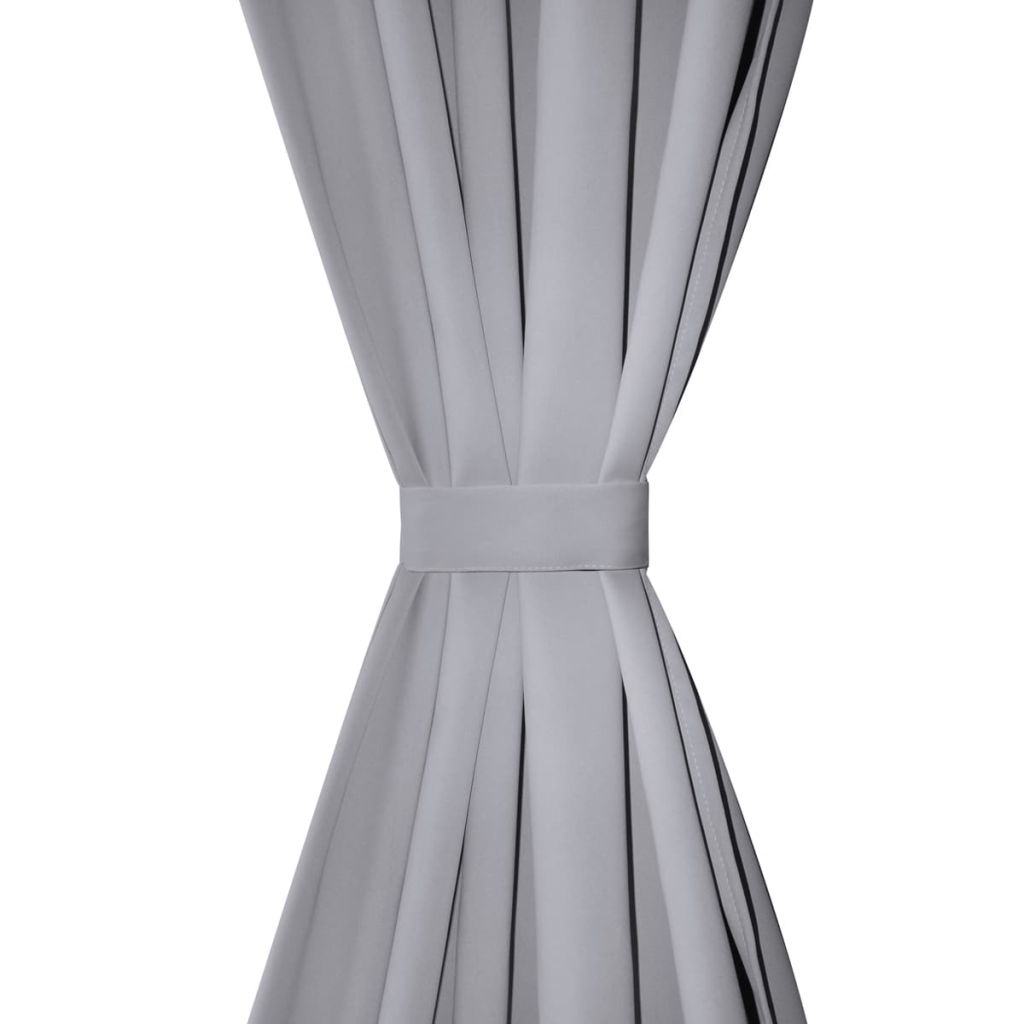Blackout Curtains 2 pcs with Metal Eyelets 135x175 cm Grey- Curtains & Drapes - HomeShopIreland - Home Shop Ireland - Curtains & Drapes - Blackout Curtains 2 pcs with Metal Eyelets 135x175 cm Grey