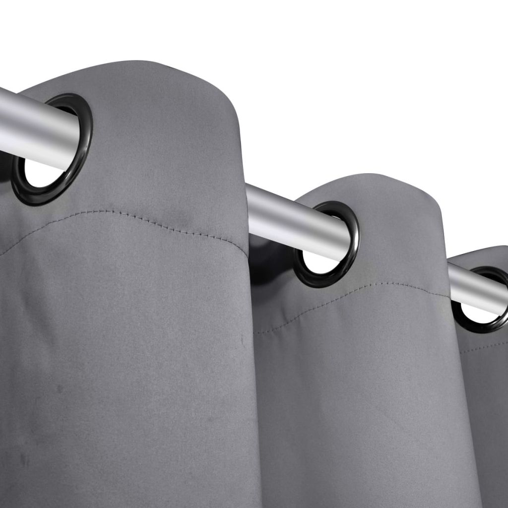 Blackout Curtains 2 pcs with Metal Eyelets 135x175 cm Grey- Curtains & Drapes - HomeShopIreland - Home Shop Ireland - Curtains & Drapes - Blackout Curtains 2 pcs with Metal Eyelets 135x175 cm Grey