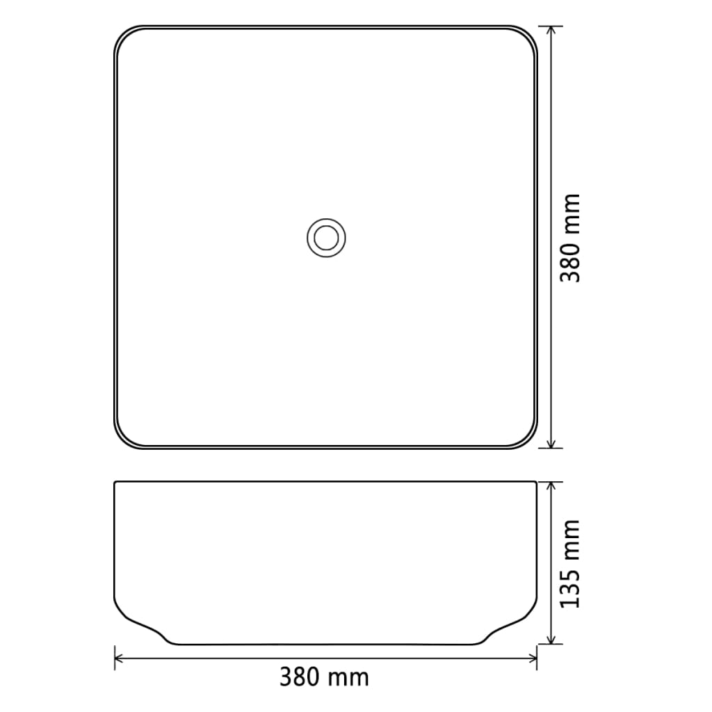 Basin Square Ceramic White 38x38x13.5 cm- Bathroom Basins - HomeShopIreland - Home Shop Ireland - Bathroom Basins - Basin Square Ceramic White 38x38x13.5 cm