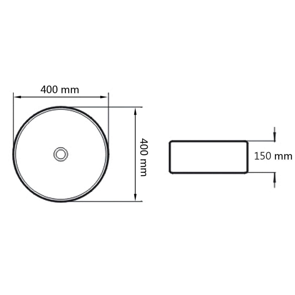 Basin Round Ceramic White 40x15 cm- Bathroom Basins - HomeShopIreland - Home Shop Ireland - Bathroom Basins - Basin Round Ceramic White 40x15 cm