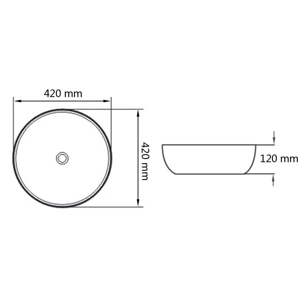 Basin Round Ceramic White 42x12 cm- Bathroom Basins - HomeShopIreland - Home Shop Ireland - Bathroom Basins - Basin Round Ceramic White 42x12 cm