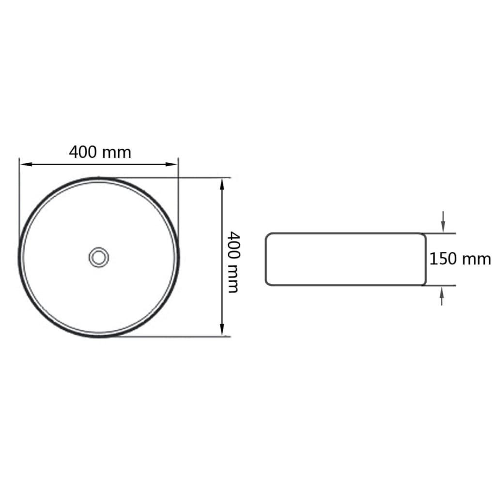 Basin Round Ceramic White 40x15 cm- Bathroom Basins - HomeShopIreland - Home Shop Ireland - Bathroom Basins - Basin Round Ceramic White 40x15 cm