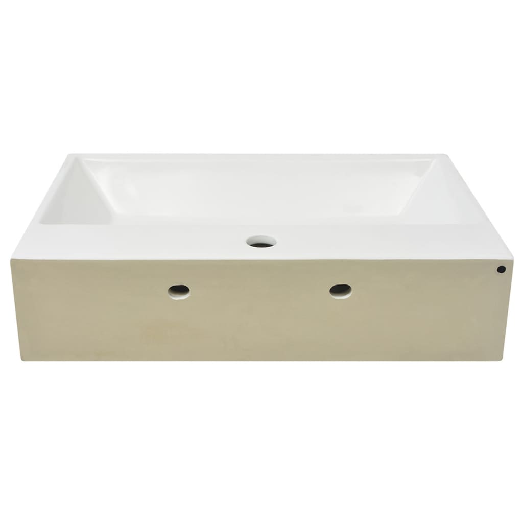 Basin with Faucet Hole Ceramic White 60.5x42.5x14.5 cm- Bathroom Basins - HomeShopIreland - Home Shop Ireland - Bathroom Basins - Basin with Faucet Hole Ceramic White 60.5x42.5x14.5 cm