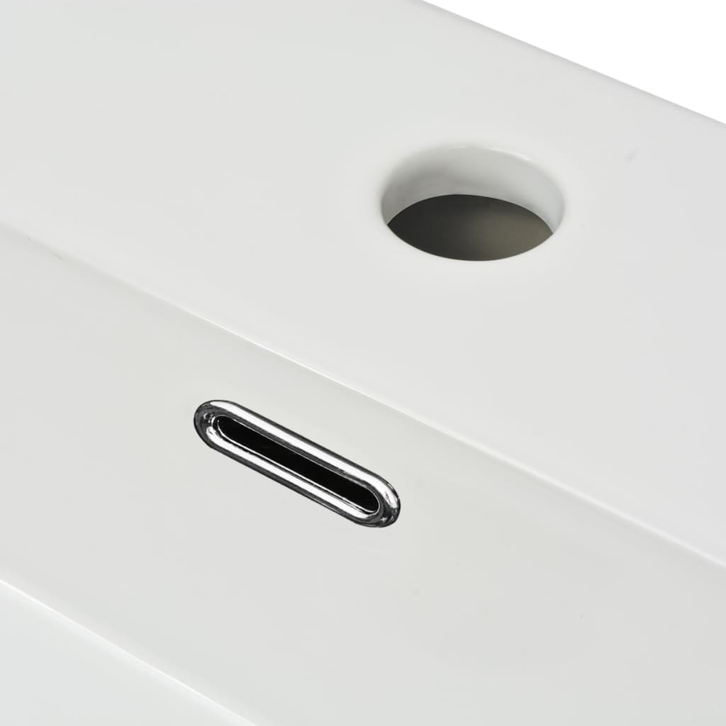 Basin with Faucet Hole Ceramic White 60.5x42.5x14.5 cm- Bathroom Basins - HomeShopIreland - Home Shop Ireland - Bathroom Basins - Basin with Faucet Hole Ceramic White 60.5x42.5x14.5 cm