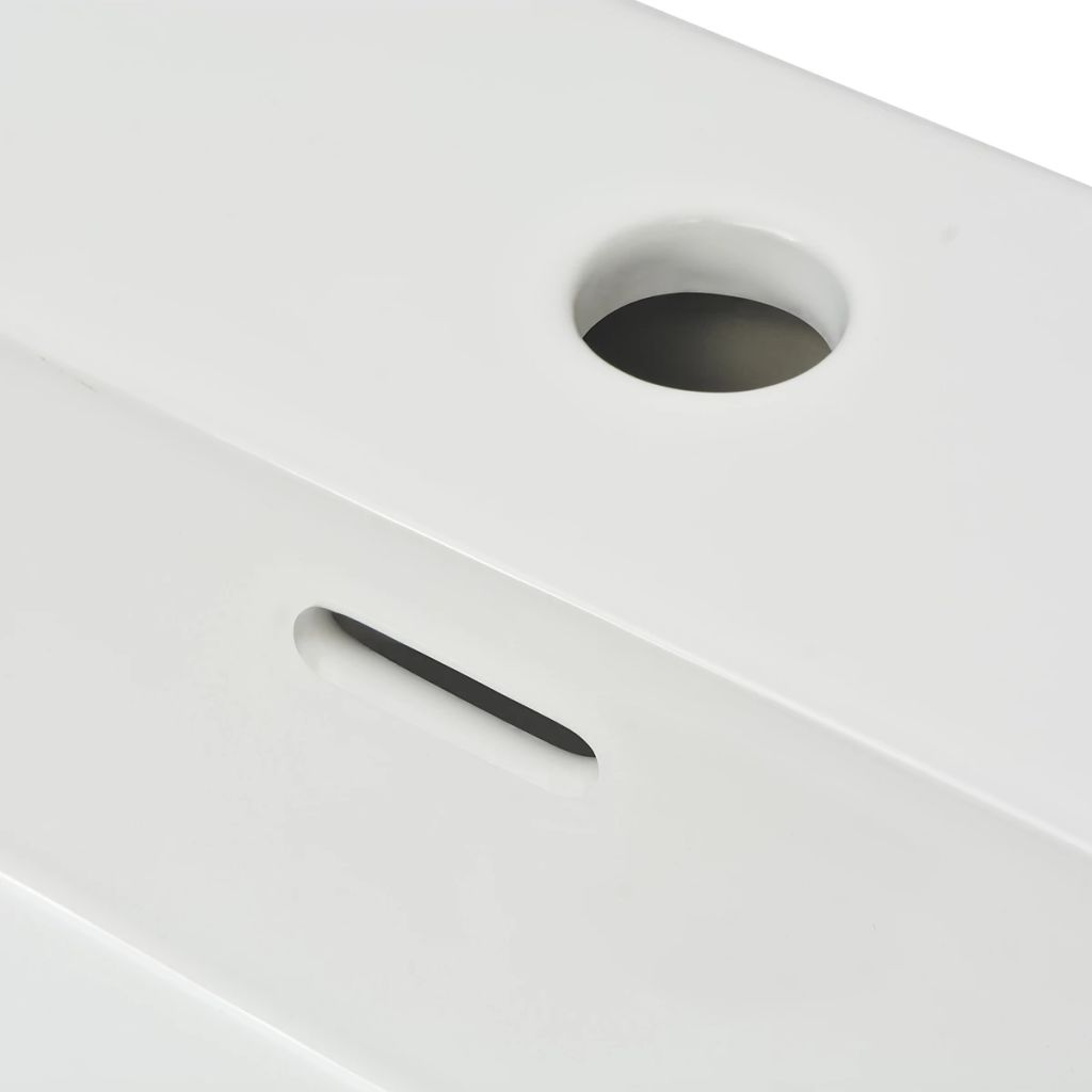 Basin with Faucet Hole Ceramic White 76x42.5x14.5 cm- Bathroom Basins - HomeShopIreland - Home Shop Ireland - Bathroom Basins - Basin with Faucet Hole Ceramic White 76x42.5x14.5 cm