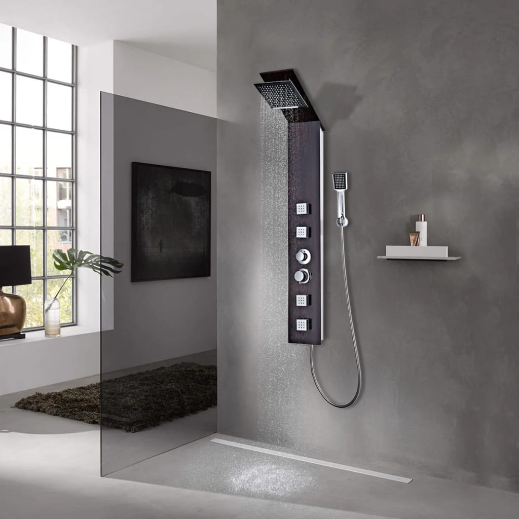 Shower Panel System Glass Brown- Bathtub & Shower Jets - HomeShopIreland - Home Shop Ireland - Bathtub & Shower Jets - Shower Panel System Glass Brown