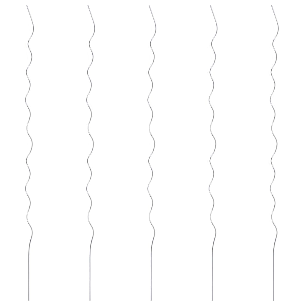 5 pcs Spiral Plant Supports 170 cm Galvanised Steel- Plant Cages & Supports - HomeShopIreland - Home Shop Ireland - Plant Cages & Supports - 5 pcs Spiral Plant Supports 170 cm Galvanised Steel