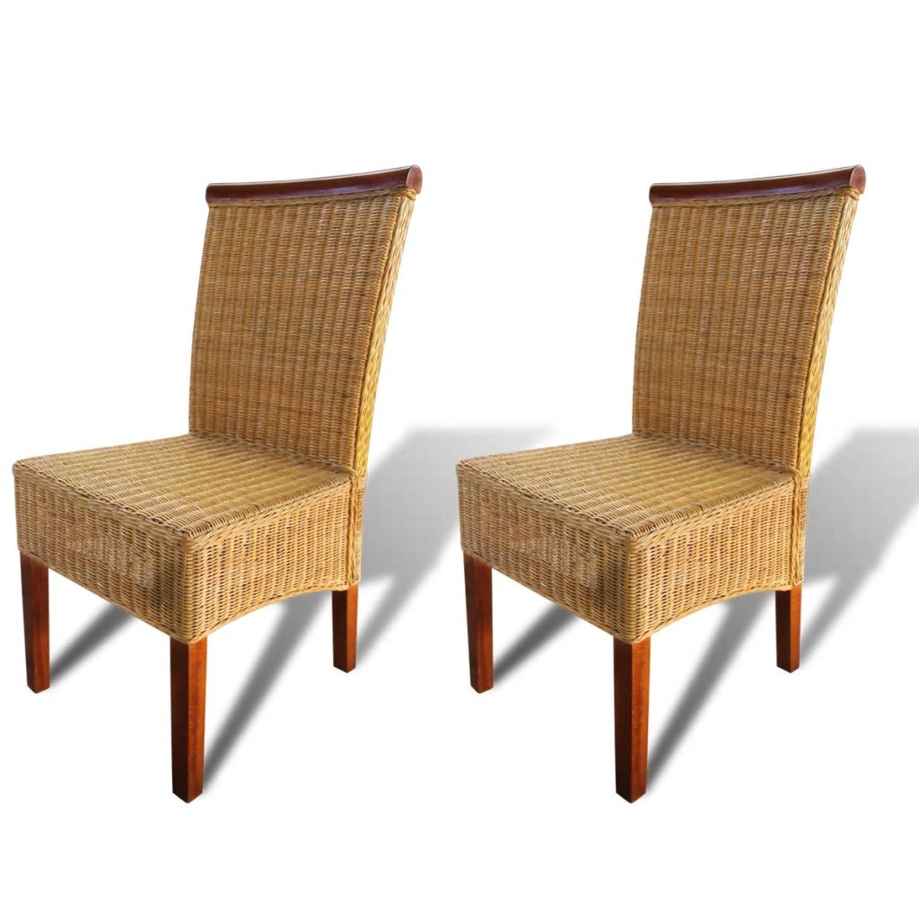 Dining Chairs 2 pcs Brown Natural Rattan- Kitchen & Dining Room Chairs - HomeShopIreland - Home Shop Ireland - Kitchen & Dining Room Chairs - Dining Chairs 2 pcs Brown Natural Rattan