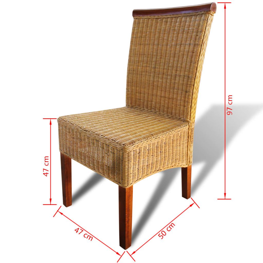Dining Chairs 2 pcs Brown Natural Rattan- Kitchen & Dining Room Chairs - HomeShopIreland - Home Shop Ireland - Kitchen & Dining Room Chairs - Dining Chairs 2 pcs Brown Natural Rattan