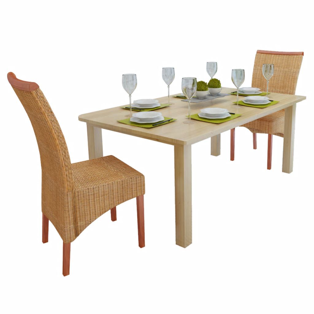 Dining Chairs 2 pcs Brown Natural Rattan- Kitchen & Dining Room Chairs - HomeShopIreland - Home Shop Ireland - Kitchen & Dining Room Chairs - Dining Chairs 2 pcs Brown Natural Rattan