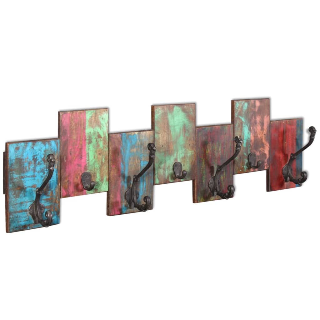 Coat Rack with 7 Hooks Solid Reclaimed Wood- Coat & Hat Racks - HomeShopIreland - Home Shop Ireland - Coat & Hat Racks - Coat Rack with 7 Hooks Solid Reclaimed Wood