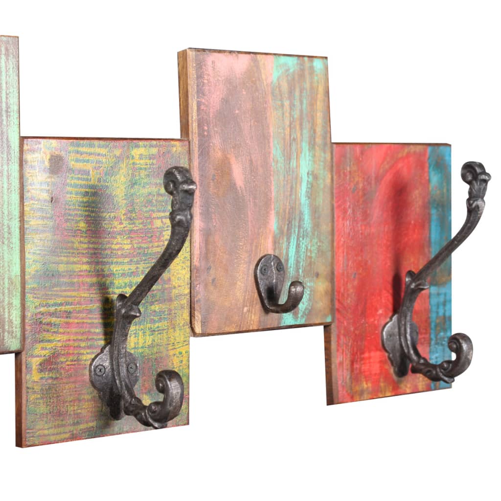 Coat Rack with 7 Hooks Solid Reclaimed Wood- Coat & Hat Racks - HomeShopIreland - Home Shop Ireland - Coat & Hat Racks - Coat Rack with 7 Hooks Solid Reclaimed Wood