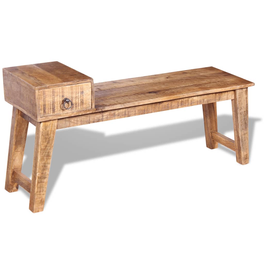 Bench with Drawer Solid Mango Wood 120x36x60 cm- Storage & Entryway Benches - HomeShopIreland - Home Shop Ireland - Storage & Entryway Benches - Bench with Drawer Solid Mango Wood 120x36x60 cm