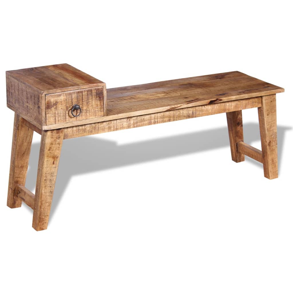 Bench with Drawer Solid Mango Wood 120x36x60 cm- Storage & Entryway Benches - HomeShopIreland - Home Shop Ireland - Storage & Entryway Benches - Bench with Drawer Solid Mango Wood 120x36x60 cm