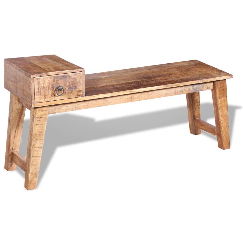 Bench with Drawer Solid Mango Wood 120x36x60 cm- Storage & Entryway Benches - HomeShopIreland - Home Shop Ireland - Storage & Entryway Benches - Bench with Drawer Solid Mango Wood 120x36x60 cm
