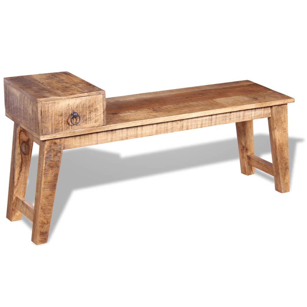 Bench with Drawer Solid Mango Wood 120x36x60 cm- Storage & Entryway Benches - HomeShopIreland - Home Shop Ireland - Storage & Entryway Benches - Bench with Drawer Solid Mango Wood 120x36x60 cm