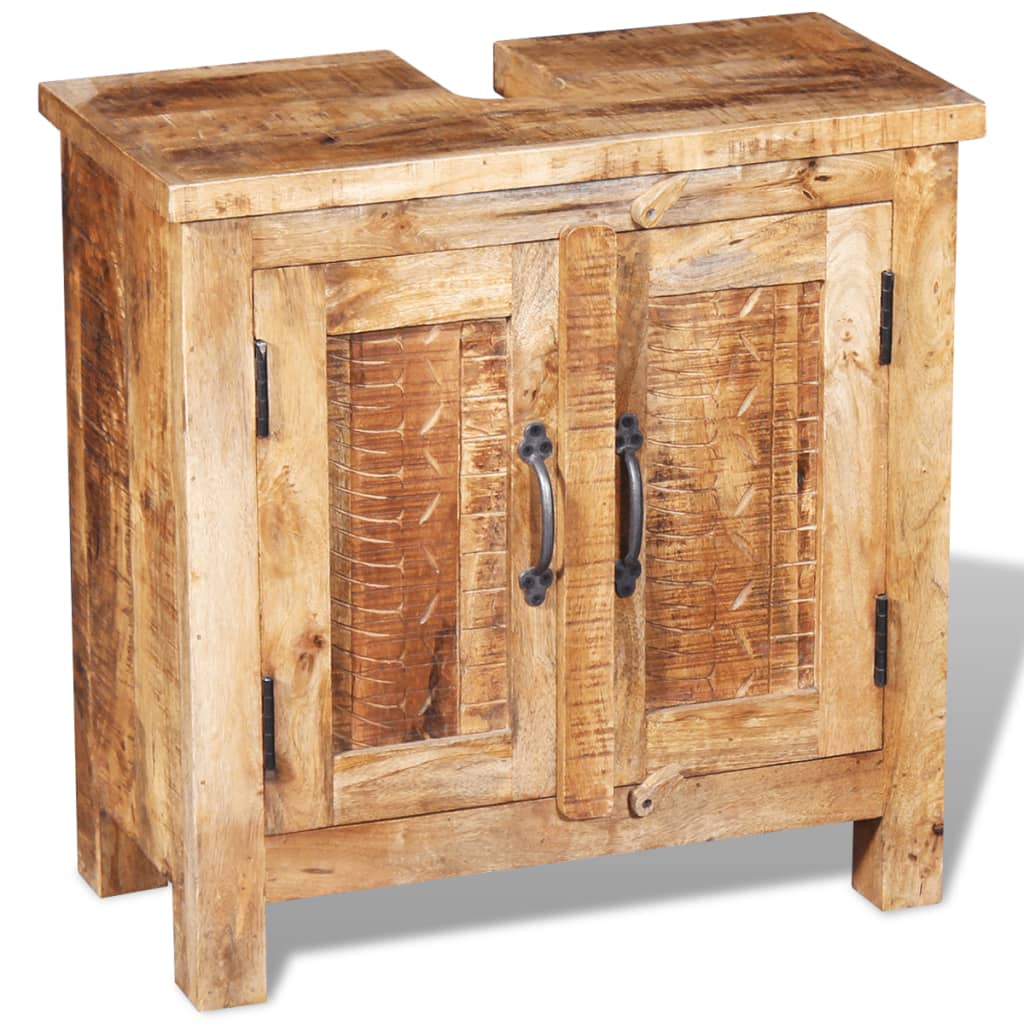 Bathroom Vanity Cabinet with Mirror Solid Mango Wood- Bathroom Furniture Sets - HomeShopIreland - Home Shop Ireland - Bathroom Furniture Sets - Bathroom Vanity Cabinet with Mirror Solid Mango Wood