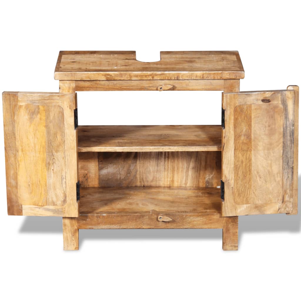 Bathroom Vanity Cabinet with Mirror Solid Mango Wood- Bathroom Furniture Sets - HomeShopIreland - Home Shop Ireland - Bathroom Furniture Sets - Bathroom Vanity Cabinet with Mirror Solid Mango Wood