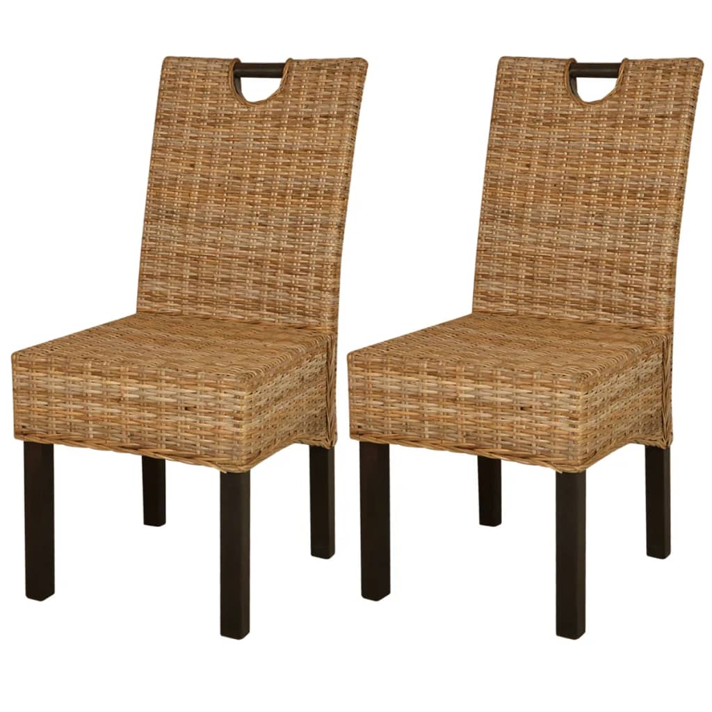 Dining Chair 2 pcs Kubu Rattan Mango Wood- Kitchen & Dining Room Chairs - HomeShopIreland - Home Shop Ireland - Kitchen & Dining Room Chairs - Dining Chair 2 pcs Kubu Rattan Mango Wood