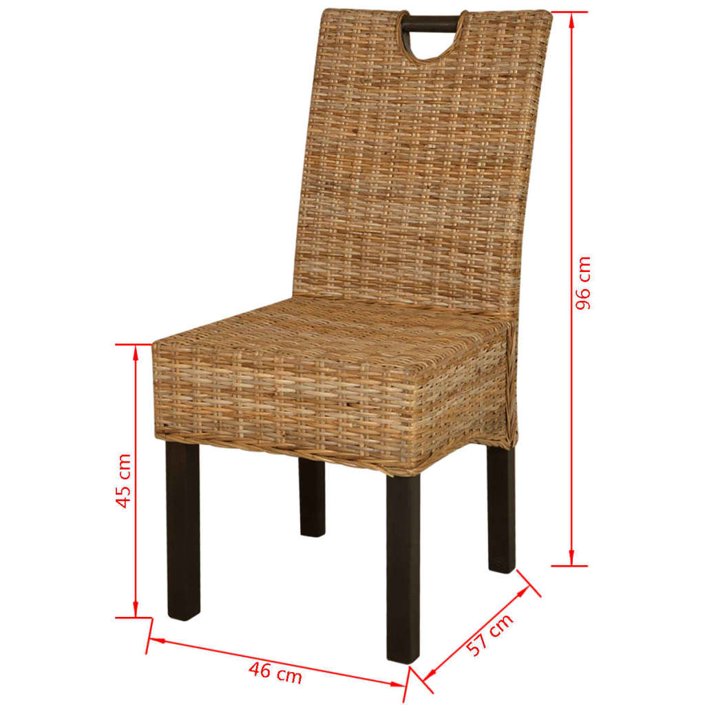Dining Chair 2 pcs Kubu Rattan Mango Wood- Kitchen & Dining Room Chairs - HomeShopIreland - Home Shop Ireland - Kitchen & Dining Room Chairs - Dining Chair 2 pcs Kubu Rattan Mango Wood