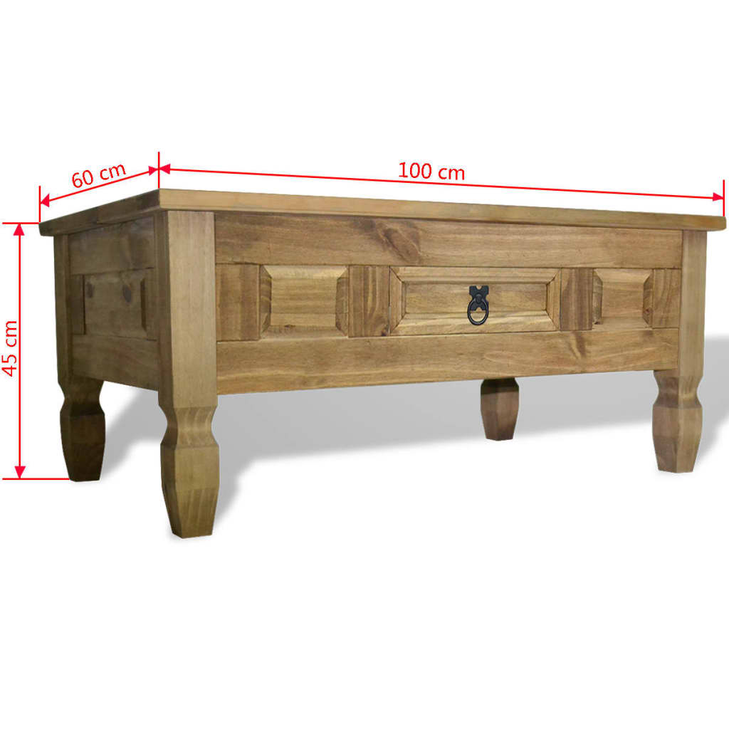 Coffee Table Mexican Pine Corona Range 100x60x45 cm- Coffee Tables - HomeShopIreland - Home Shop Ireland - Coffee Tables - Coffee Table Mexican Pine Corona Range 100x60x45 cm