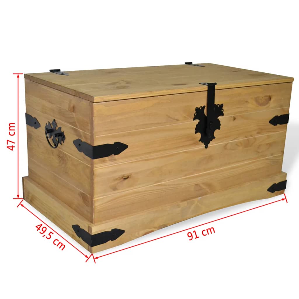 Storage Chest Mexican Pine Corona Range 91x49.5x47 cm- Storage Chests - HomeShopIreland - Home Shop Ireland - Storage Chests - Storage Chest Mexican Pine Corona Range 91x49.5x47 cm