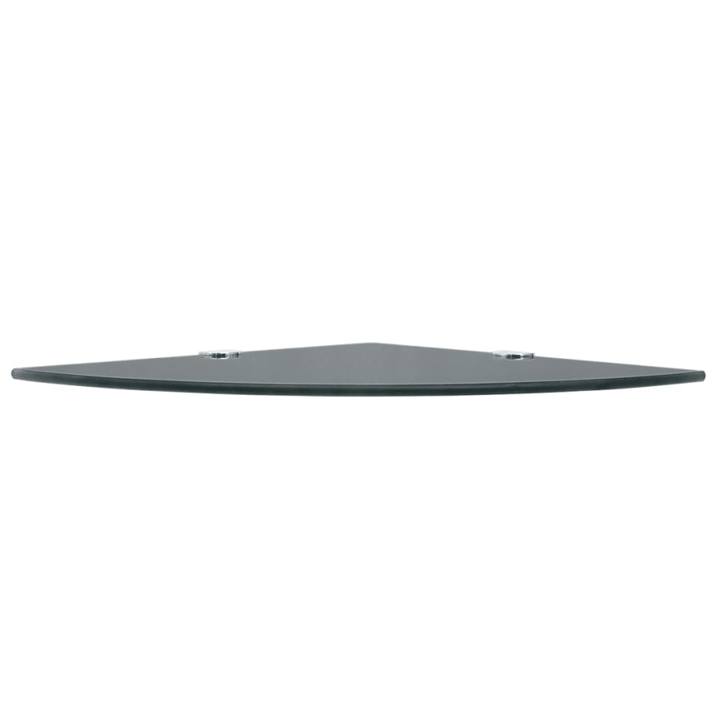 Corner Shelf with Chrome Supports Glass Black 25x25 cm- Wall Shelves & Ledges - HomeShopIreland - Home Shop Ireland - Wall Shelves & Ledges - Corner Shelf with Chrome Supports Glass Black 25x25 cm