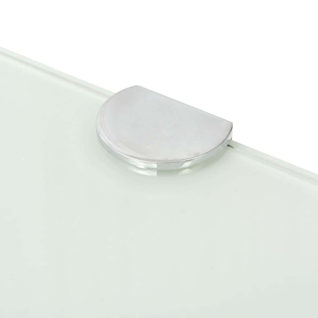 Corner Shelf with Chrome Supports Glass White 25x25 cm- Wall Shelves & Ledges - HomeShopIreland - Home Shop Ireland - Wall Shelves & Ledges - Corner Shelf with Chrome Supports Glass White 25x25 cm