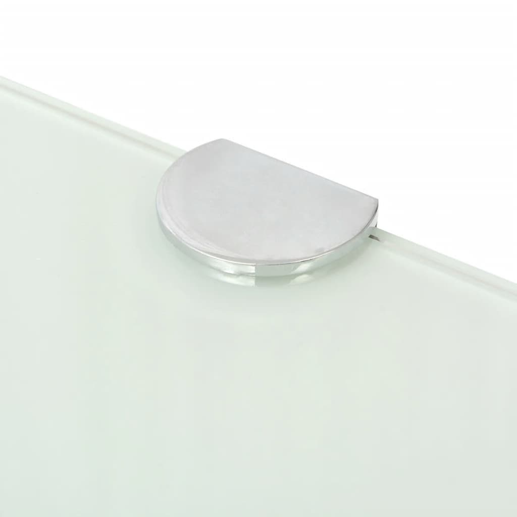 Corner Shelf with Chrome Supports Glass White 35x35 cm- Wall Shelves & Ledges - HomeShopIreland - Home Shop Ireland - Wall Shelves & Ledges - Corner Shelf with Chrome Supports Glass White 35x35 cm