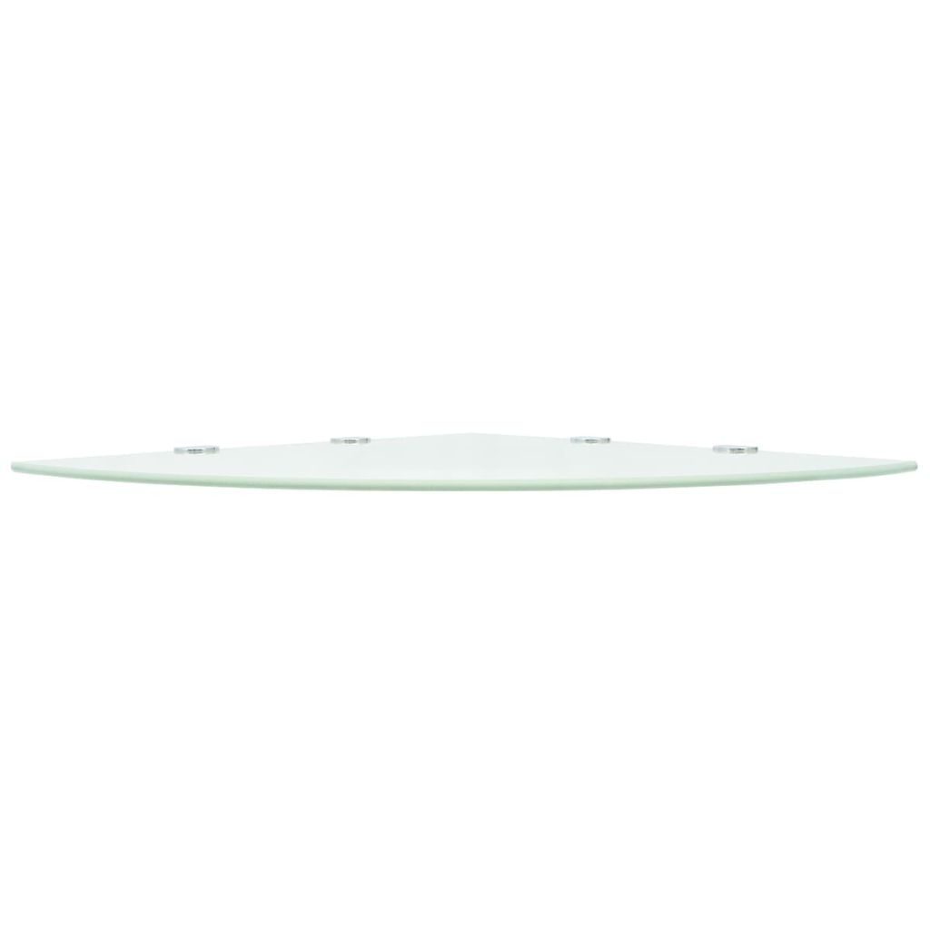 Corner Shelf with Chrome Supports Glass White 45x45 cm- Wall Shelves & Ledges - HomeShopIreland - Home Shop Ireland - Wall Shelves & Ledges - Corner Shelf with Chrome Supports Glass White 45x45 cm