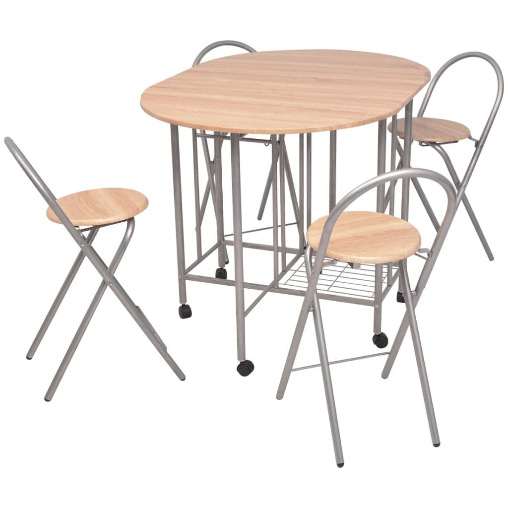 Five Piece Folding Dining Set MDF- Kitchen & Dining Furniture Sets - HomeShopIreland - Home Shop Ireland - Kitchen & Dining Furniture Sets - Five Piece Folding Dining Set MDF