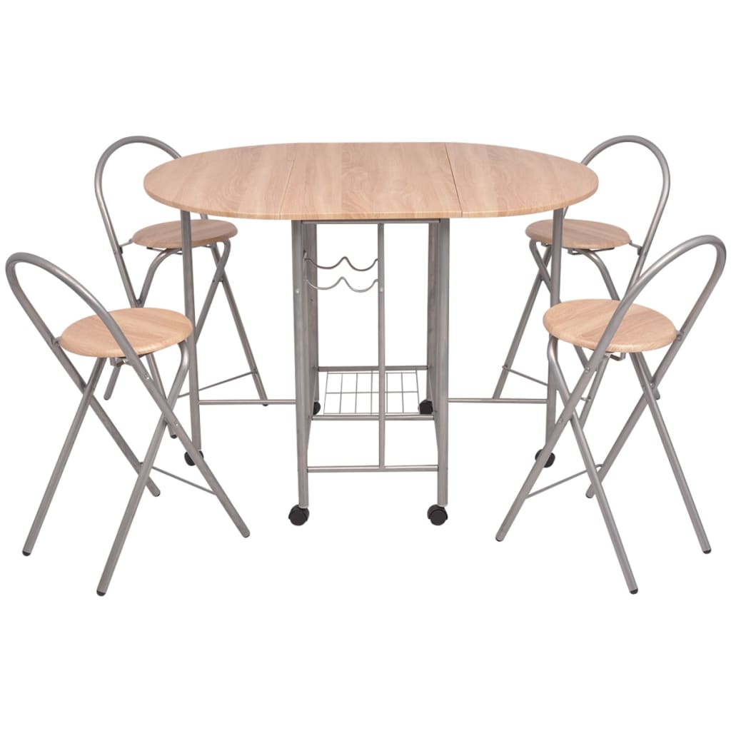 Five Piece Folding Dining Set MDF- Kitchen & Dining Furniture Sets - HomeShopIreland - Home Shop Ireland - Kitchen & Dining Furniture Sets - Five Piece Folding Dining Set MDF