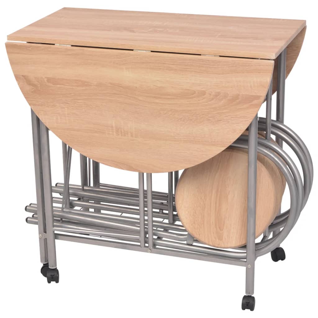 Five Piece Folding Dining Set MDF- Kitchen & Dining Furniture Sets - HomeShopIreland - Home Shop Ireland - Kitchen & Dining Furniture Sets - Five Piece Folding Dining Set MDF