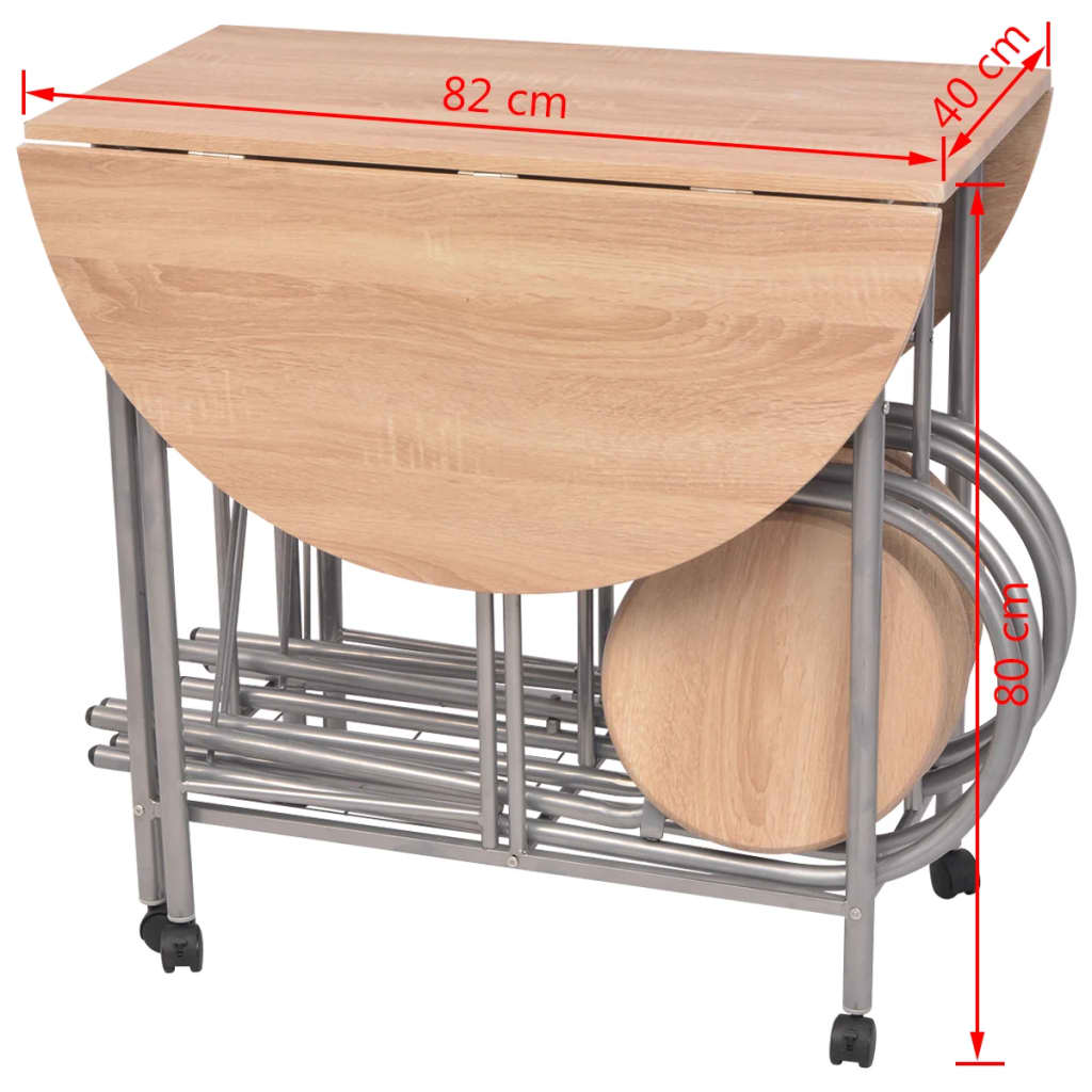 Five Piece Folding Dining Set MDF- Kitchen & Dining Furniture Sets - HomeShopIreland - Home Shop Ireland - Kitchen & Dining Furniture Sets - Five Piece Folding Dining Set MDF