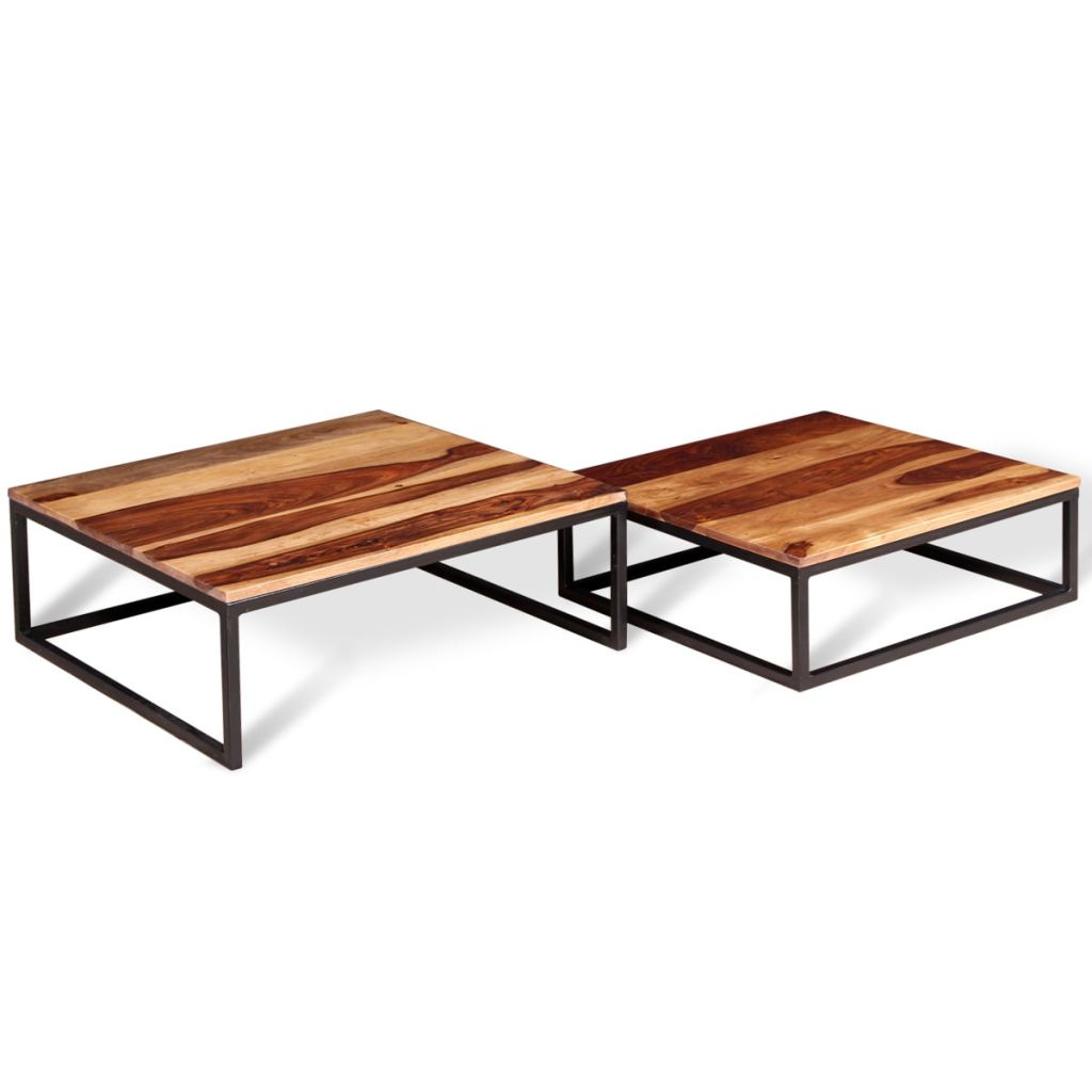 Two Piece Nesting Coffee Table Set Solid Sheesham Wood- Coffee Tables - HomeShopIreland - Home Shop Ireland - Coffee Tables - Two Piece Nesting Coffee Table Set Solid Sheesham Wood