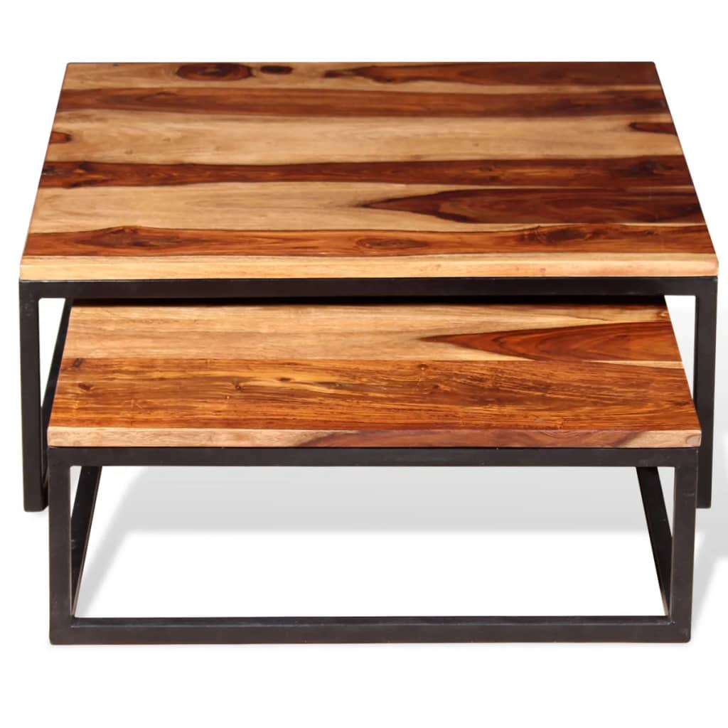 Two Piece Nesting Coffee Table Set Solid Sheesham Wood- Coffee Tables - HomeShopIreland - Home Shop Ireland - Coffee Tables - Two Piece Nesting Coffee Table Set Solid Sheesham Wood