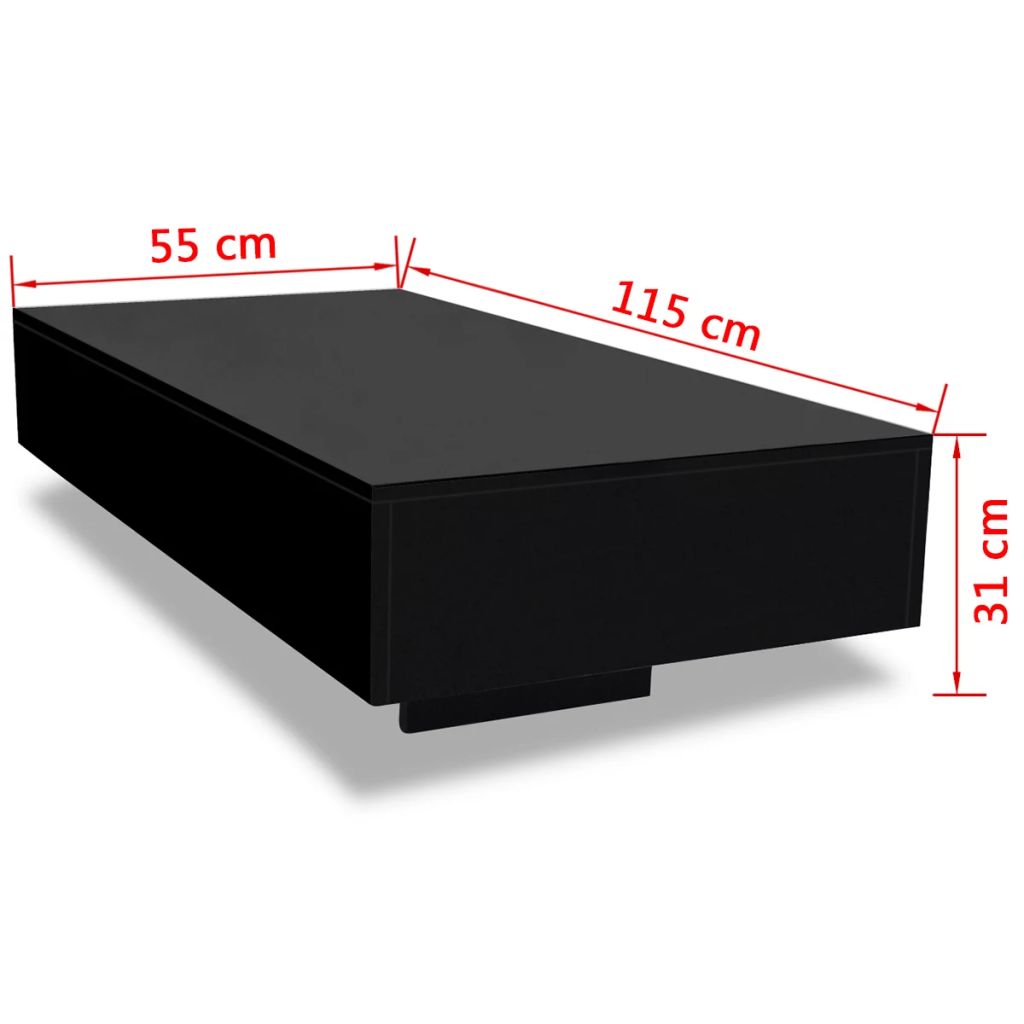 Coffee Table High Gloss Black- Coffee Tables - HomeShopIreland - Home Shop Ireland - Coffee Tables - Coffee Table High Gloss Black