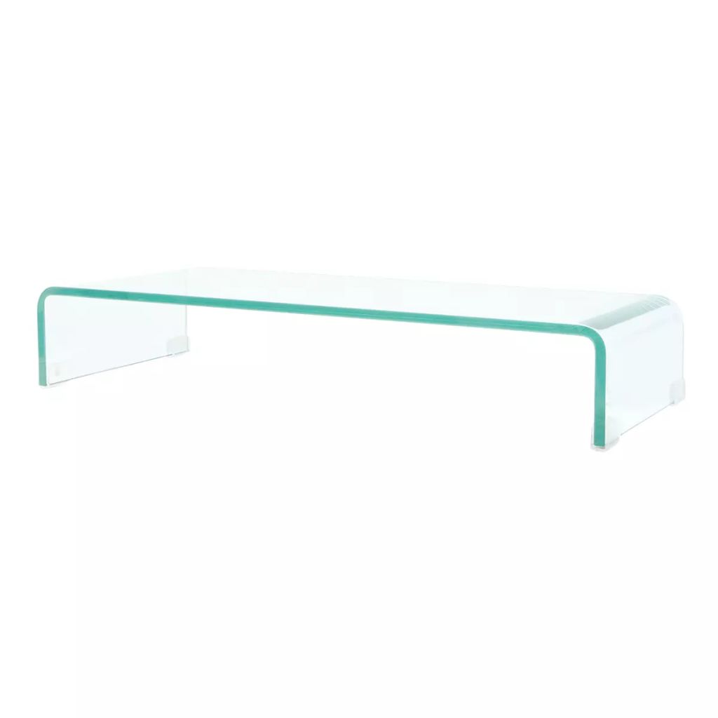 TV Stand/Monitor Riser Glass Clear 80x30x13 cm- Entertainment Centres & TV Stands - HomeShopIreland - Home Shop Ireland - Entertainment Centres & TV Stands - TV Stand/Monitor Riser Glass Clear 80x30x13 cm