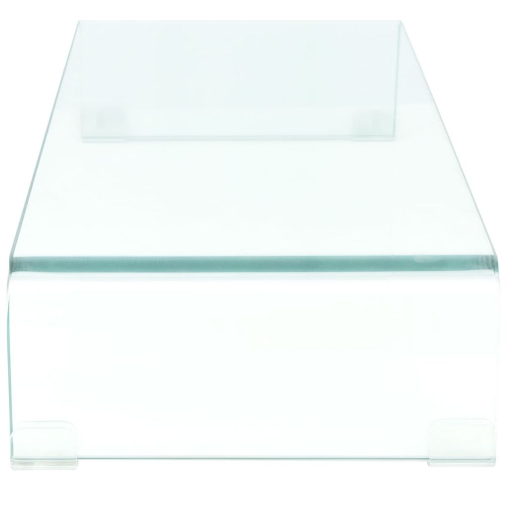 TV Stand/Monitor Riser Glass Clear 80x30x13 cm- Entertainment Centres & TV Stands - HomeShopIreland - Home Shop Ireland - Entertainment Centres & TV Stands - TV Stand/Monitor Riser Glass Clear 80x30x13 cm