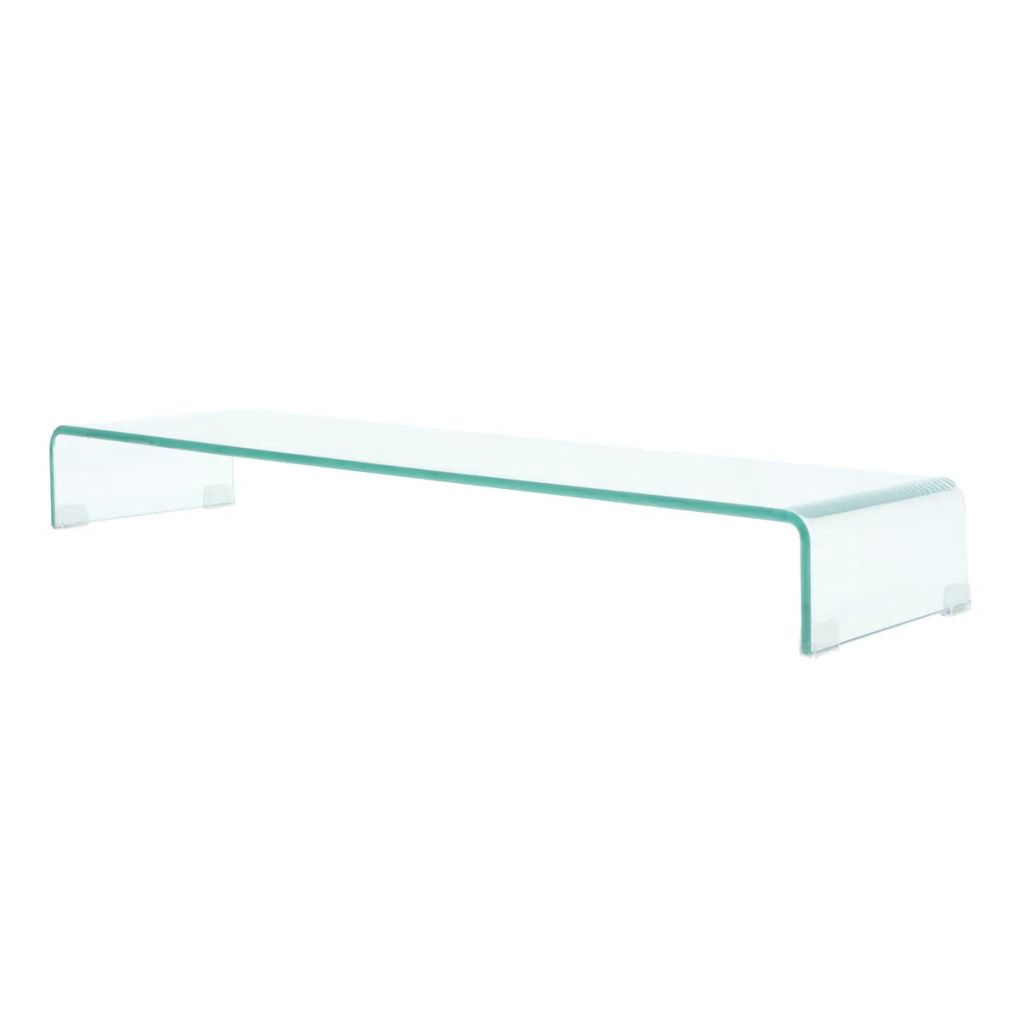 TV Stand/Monitor Riser Glass Clear 100x30x13 cm- Entertainment Centres & TV Stands - HomeShopIreland - Home Shop Ireland - Entertainment Centres & TV Stands - TV Stand/Monitor Riser Glass Clear 100x30x13 cm