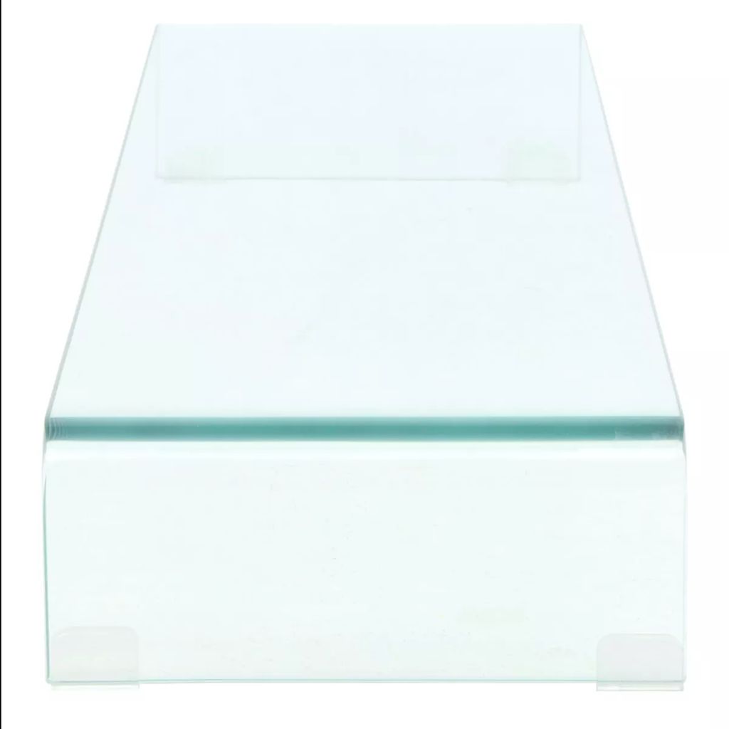 TV Stand/Monitor Riser Glass Clear 100x30x13 cm- Entertainment Centres & TV Stands - HomeShopIreland - Home Shop Ireland - Entertainment Centres & TV Stands - TV Stand/Monitor Riser Glass Clear 100x30x13 cm