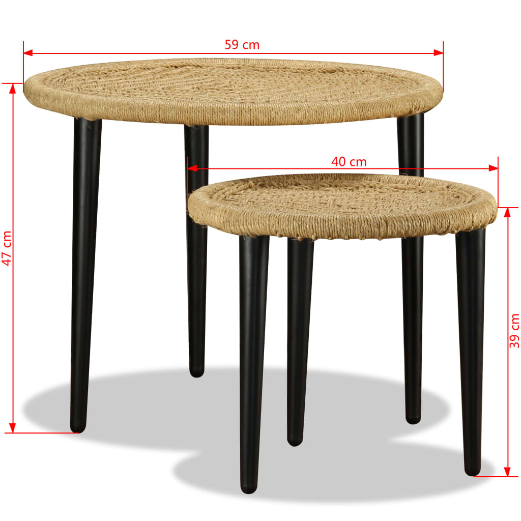 Coffee Table Set 2 Pieces Natural Jute- Coffee Tables - HomeShopIreland - Home Shop Ireland - Coffee Tables - Coffee Table Set 2 Pieces Natural Jute