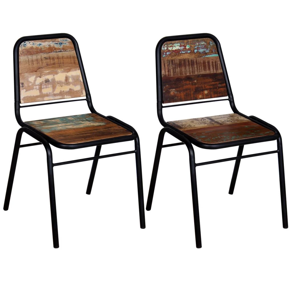 Dining Chairs 2 pcs Solid Reclaimed Wood- Kitchen & Dining Room Chairs - HomeShopIreland - Home Shop Ireland - Kitchen & Dining Room Chairs - Dining Chairs 2 pcs Solid Reclaimed Wood